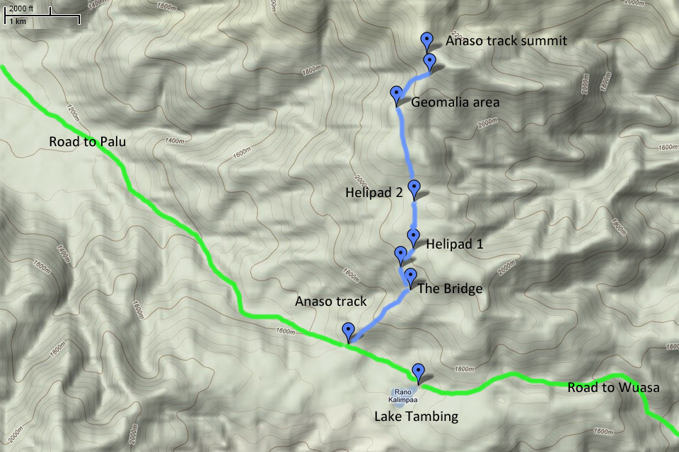 Map of Anaso track